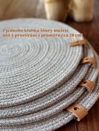 Z jednoho klubka šňůry vzniknou 4 prostírání o průměru cca 28 cm! Perfektní pro vaše DIY šicí projekty. Naše šňůry jsou...