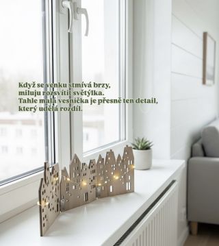 Přírodní dřevěná vesnička, světýlka a jemná zimní atmosféra. Tak jednoduché a přitom tak krásné. Najdeš u nás na eshopu....